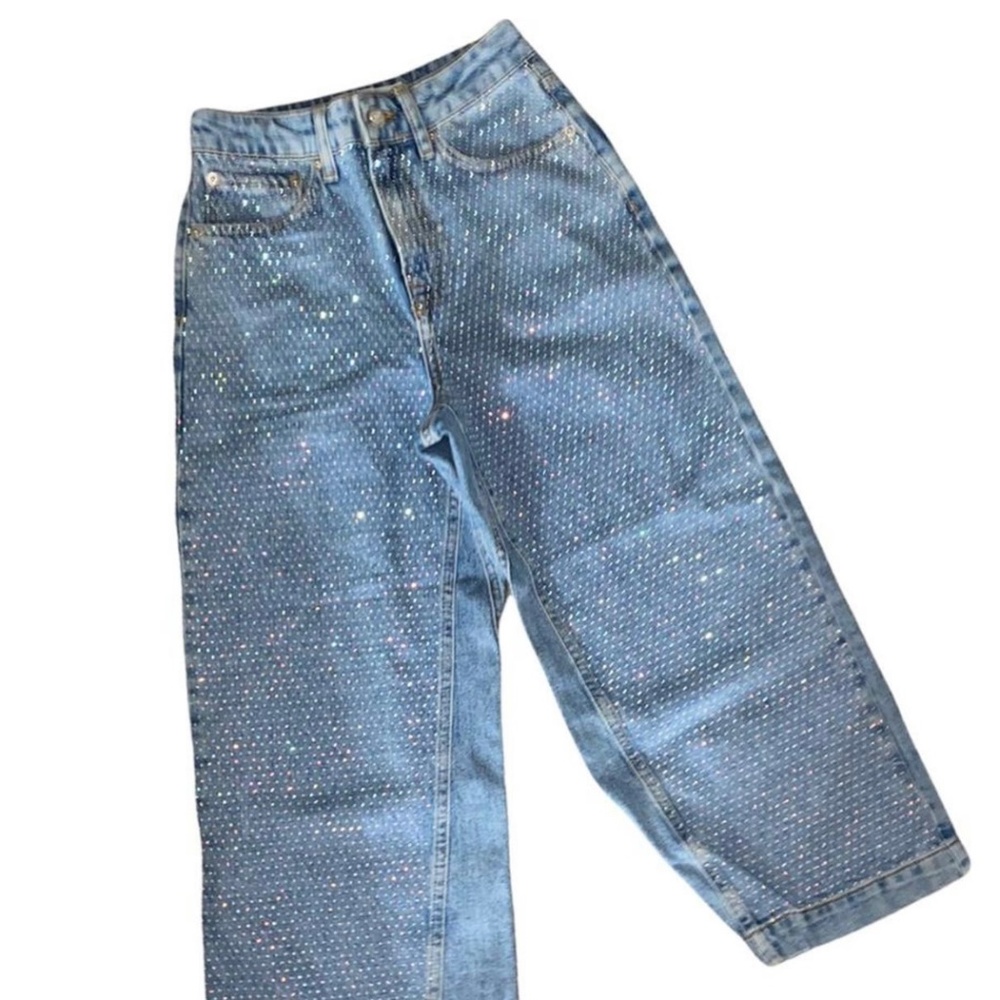 Wide Legged Rhinestone Jeans